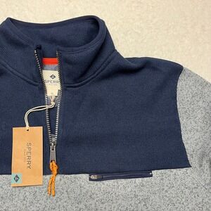SPERRY RX FLEECE PULLOVER STS21920 GREY‎ XL 1/4 ZIP POCKET MEN'S SWEATER